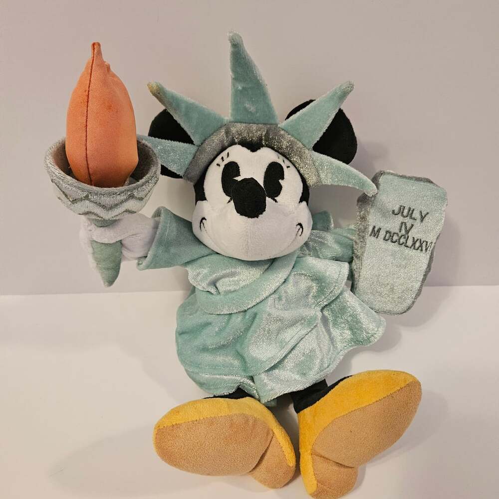 Disney Store New York Minnie Mouse Lady Liberty 12" Plush Statue of Liberty NYC